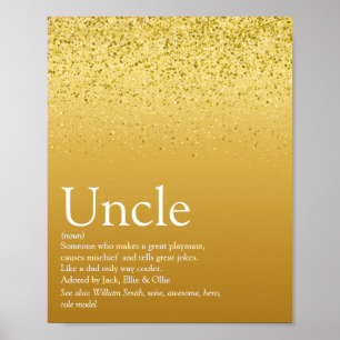 Póster Tío Funcle Moderno Definición Oro Glitter Glam