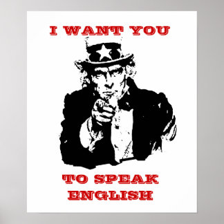 Póster Tío Mismo Poster "Quiero que hables inglés"