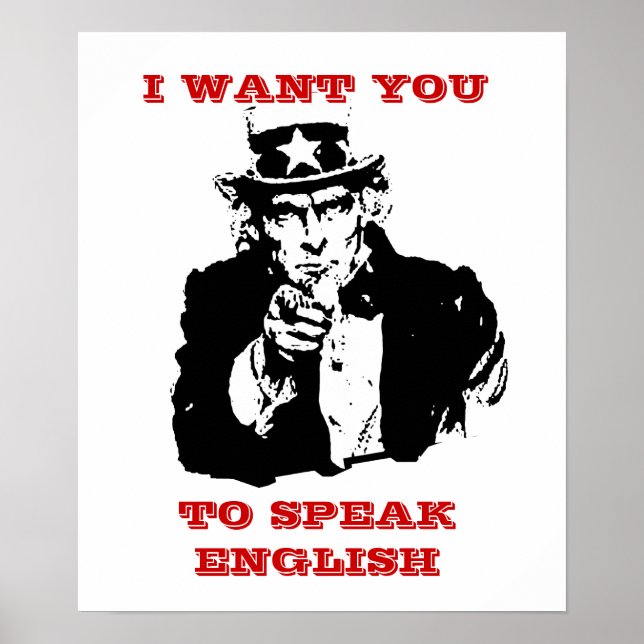 Póster Tío Mismo Poster "Quiero que hables inglés" (Frente)