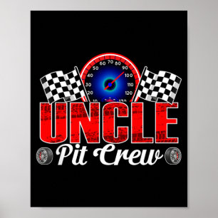 Póster Tío Pit Crew Racing Familia Coche de Carreras Cump