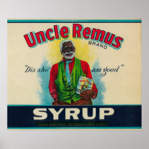 Póster Tío Remus Syrup LabelCairo, GA