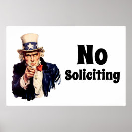 Póster Tío Sam dice que no se solicite