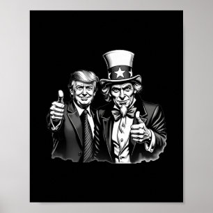 Póster Tío Sam Donald Trump Selfie Pulgar Arriba Divertid