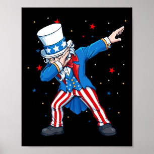 Póster Tío Sam haciendo dab el 4 de julio niños hombres 