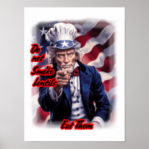 Póster Tío Sam patriótico dando un buen consejo sobre un
