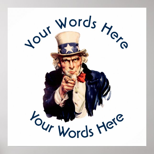 Póster Tío Sam Personalizado Poster (Frente)