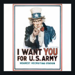 Póster Tío Sam Poster, Estados Unidos. Te quiero para los<br><div class="desc">Tío Sam Poster,  Estados Unidos. Te quiero para el ejército de EE.UU. James Montgomery Flagg,  1917.</div>