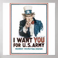 Tío Sam Poster, Estados Unidos. Te quiero para los