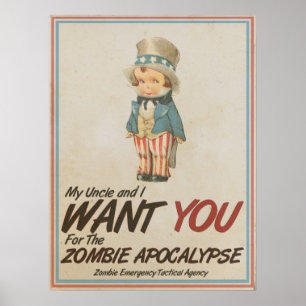 Póster Tío Sam Queremos Que Tengas Poster Zombie Apocalyp