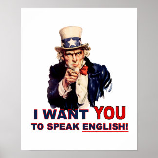 Póster Tío Sam QUIERE QUE hables inglés