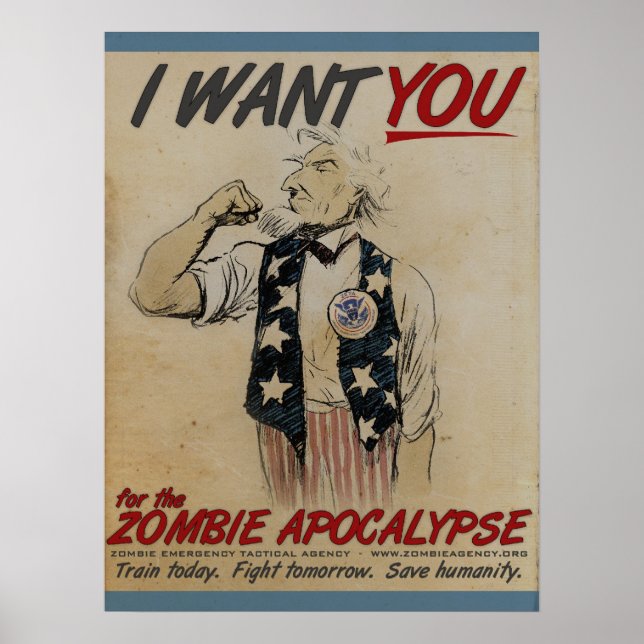 Póster Tío Sam te quiere por Poster Zombie Apocalypse (Frente)