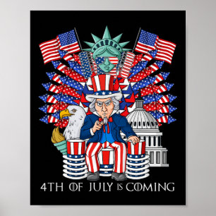 Póster Tío Sam Throne 4 De Julio EEUU Niños Patrióticos K