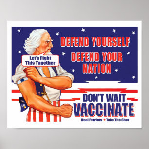 Póster Tío Sam Vaccinate Vamos a luchar contra esto junto