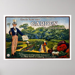 Póster Tío Sam's Garden, 1917. Publicidad de época