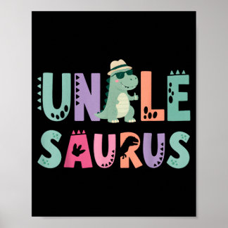 Póster Tío Saurus Papá Dinosaurio Cumpleaños 3 años T-Rex