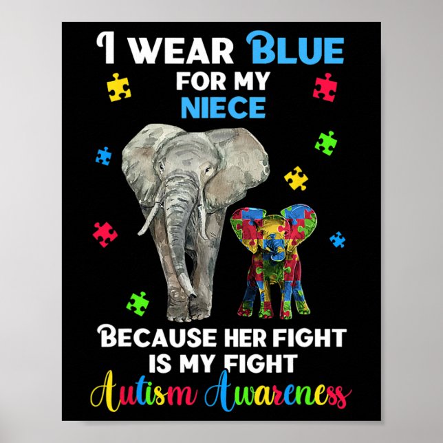 Póster Tío tía Autismo Conciencia (Frente)
