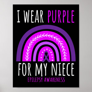 Póster Tío Tía Que Uso Púrpura Para Mi Niña Epilepsia Awa