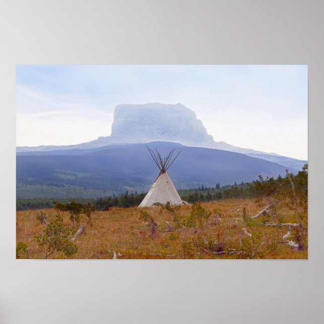 Póster Tipi, Monte Jefe, Parque Nacional Glaciar Montana (Frente)