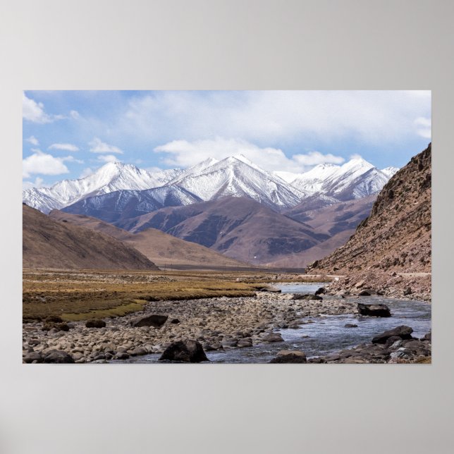 Póster Típico paisaje de montaña tibetano (Frente)