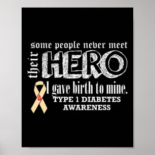 Póster Tipo 1 Conciencia sobre la diabetes