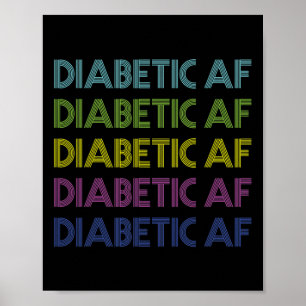 Póster Tipo 1 Conciencia sobre la diabetes Diabetic Af Fu