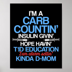 Póster Tipo 1 Conciencia sobre la diabetes Mamá Sobrevivi