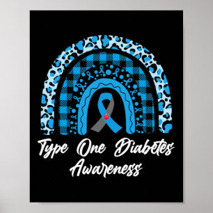 Póster Tipo 1 Conciencia sobre la diabetes Mes del arcoir