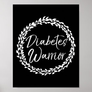 Póster Tipo 1 Diabetes Cita Diabetes de Diseño de Flor Cu