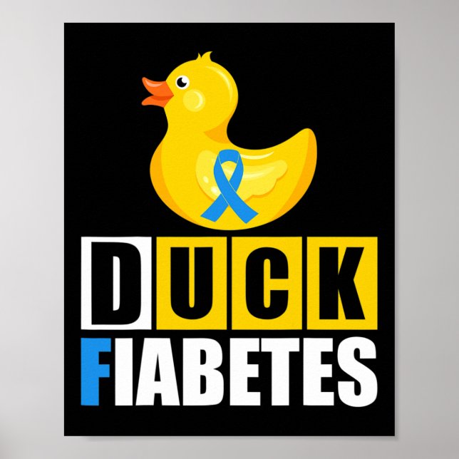 Póster Tipo 1 Diabetes Diabetes Fiabetes T1D Conciencia (Frente)