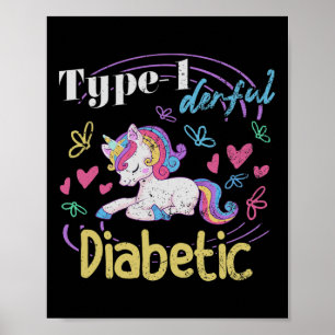 Póster Tipo 1 Diabetes T1d Derrotados