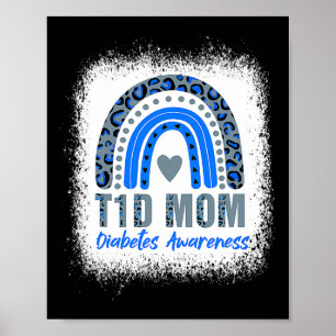 Póster Tipo 1 Diabetes T1d Mamá Diabetes Sensibilización