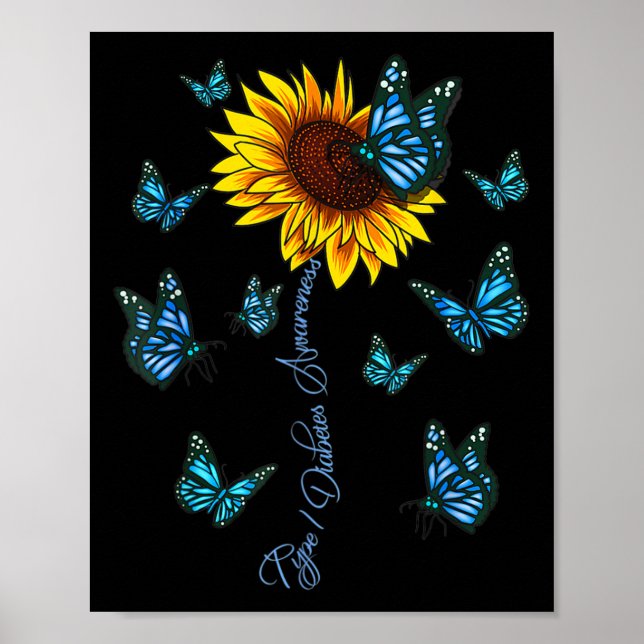 Póster Tipo 1 Sensibilización sobre la diabetes (Frente)