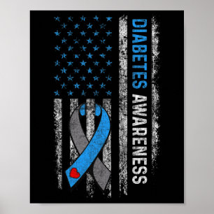 Póster Tipo 1 Sensibilización sobre la diabetes Bandera E