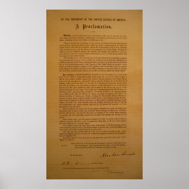 Póster Tipo de Proclamación de Emancipación 1864 (Frente)