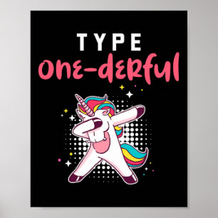 Póster Tipo Maravillosa Diabetes Conciencia Vida Diabétic