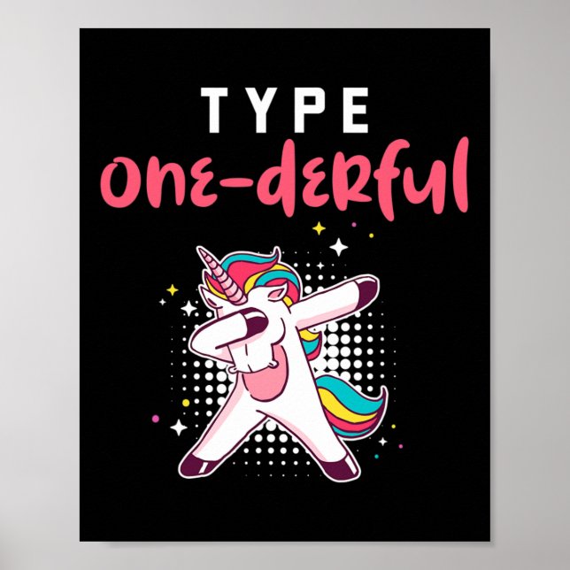 Póster Tipo Maravillosa Diabetes Conciencia Vida Diabétic (Frente)