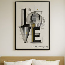 Tipografía abstracta de amor geométrico moderno