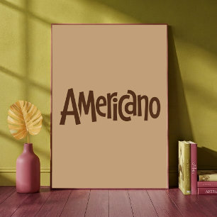 Póster Tipografía Americano Minimalista Amante del Café