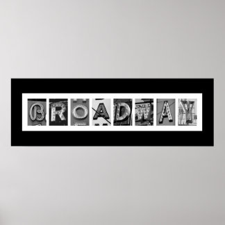 Póster Tipografía arquitectónica de BROADWAY