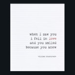 Póster Tipografía artística de la cita amorosa Shakespear<br><div class="desc">Tipografía artística de la cita amorosa Shakespeare</div>