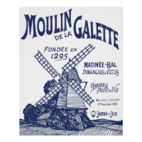 Tipografía azul de molino de viento francesa
