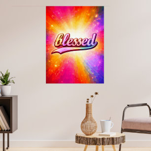 Póster Tipografía Colorida Bendita Inspiradora