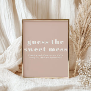 Póster Tipografía de arenisca rosa Bebé Guess dulce desor