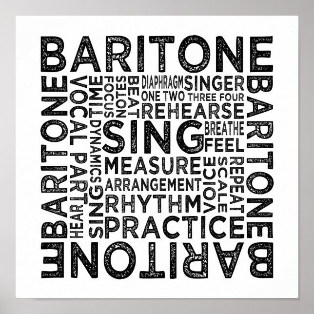 Póster Tipografía de Baritone (Frente)