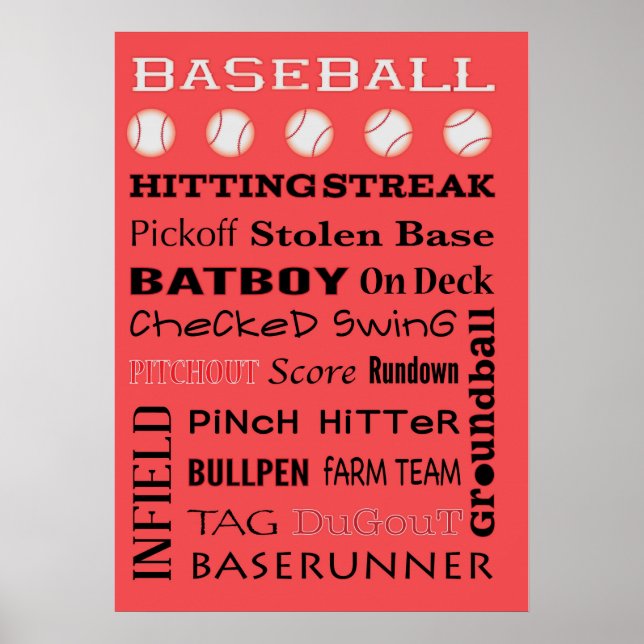 Póster tipografía de BÉISBOL (Frente)
