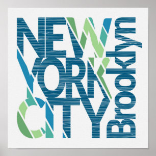 Póster Tipografía de Brooklyn Nueva York