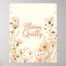 Tipografía de cita inspiradora Bloom Quietly