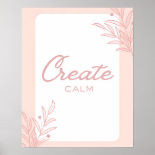Póster Tipografía de Cita Inspiradora Crea Calma