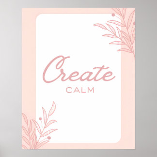 Póster Tipografía de Cita Inspiradora Crea Calma
