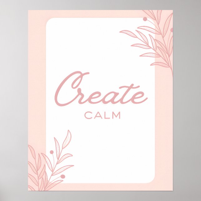 Póster Tipografía de Cita Inspiradora Crea Calma (Frente)